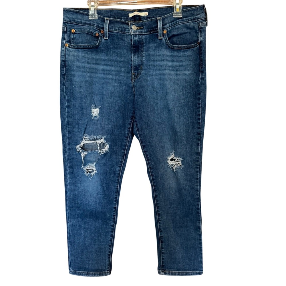 Levi's Boyfriend Jeans Distressed Destroyed Crop Skinny‎ 32 35 Basics Casual Mom